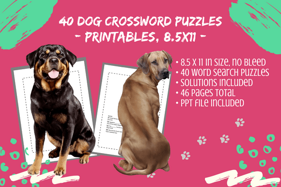 Download 40 Dog Facts Crossword Puzzles 4 KDP - Crossword Collection